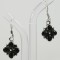 Onyx cross dangle earring