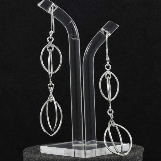 Fashionable Silver  Dangle plain Earring