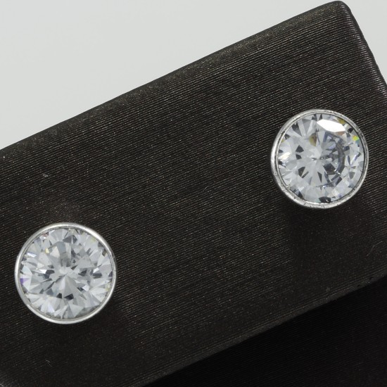 Stud CZ Silver Earring