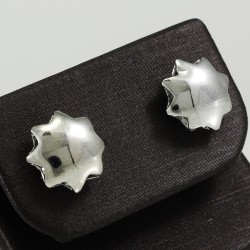 Plain Silver Sun Stud Earring