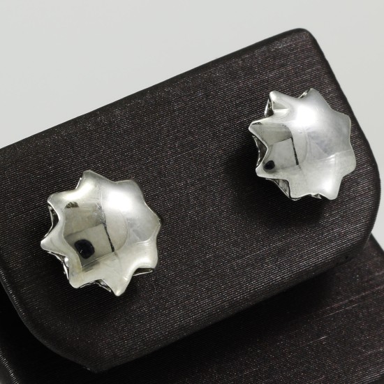 Plain Silver Sun Stud Earring