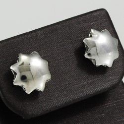 Plain Silver Sun Stud Earring