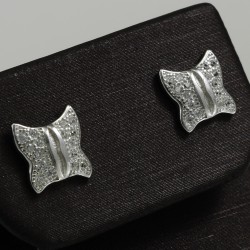 Butterfly Pave Stud Silver Earring