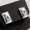 Fashionable Rectangle Silver Stud Earring