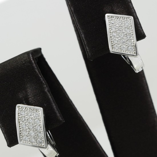 Fashionable Silver Pave Earring