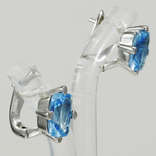 Blue Topaz Hoop Earring