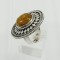 Oxidized Amber stone ring