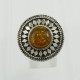 Oxidized Amber stone ring
