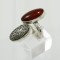 Arabic vintage Oxidized style ring with Agate stone