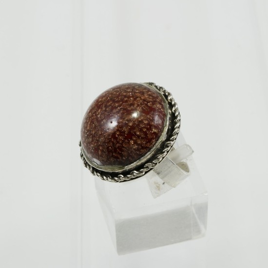 Vintage style ring with lap created gold stone