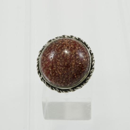 Vintage style ring with lap created gold stone
