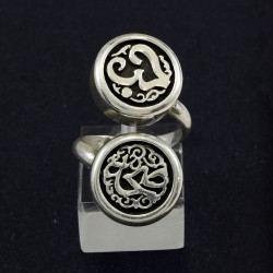 Oxidized Arabic style ring