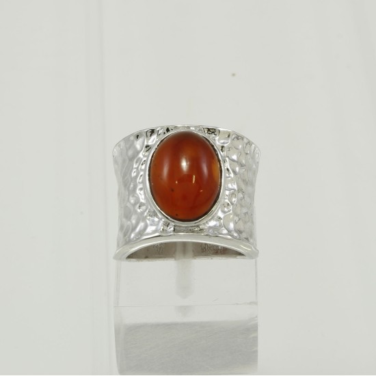 Agate Stone In Hammered Style ring