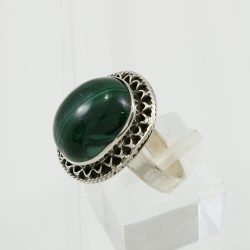 Malachite Stone In Silver Ring