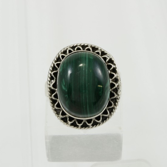 Malachite Stone In Silver Ring