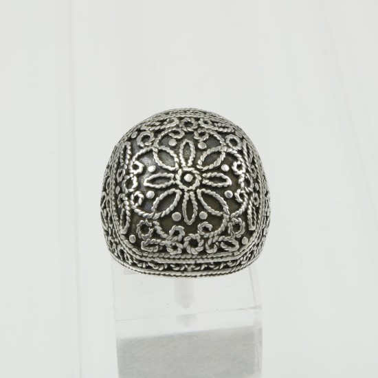 Oxidized Arabic Style Ring