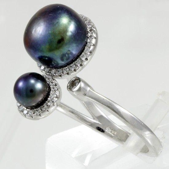 Enhanced Black Pearl Ring