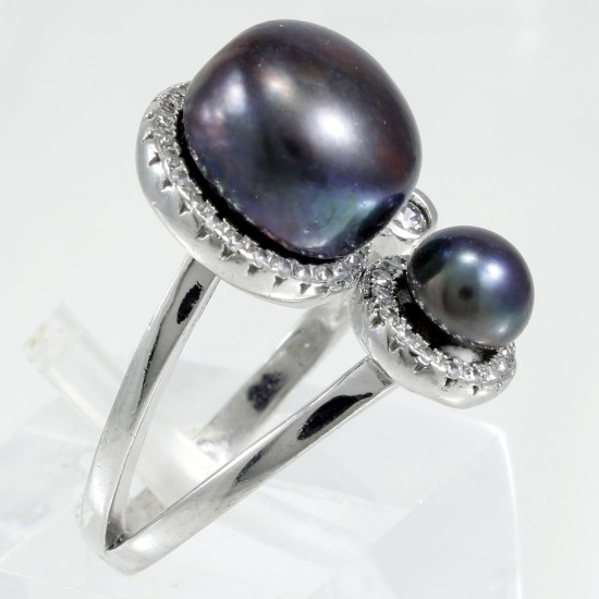 Enhanced Black Pearl Ring