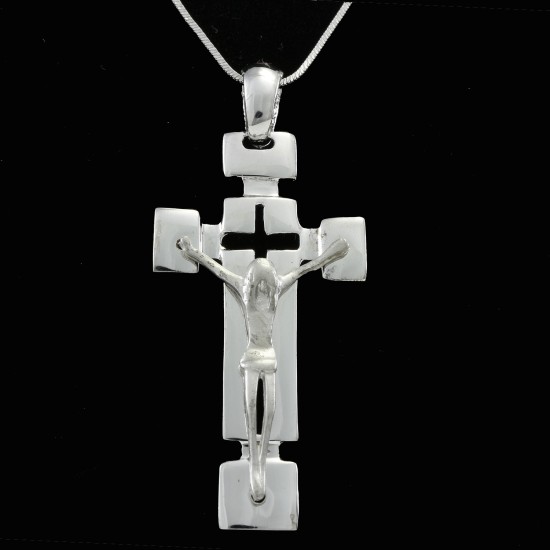 Silver Cross With The christ