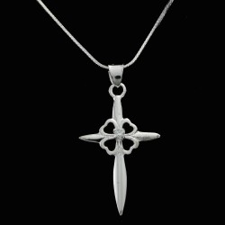 Cross With White Sapphire Stone