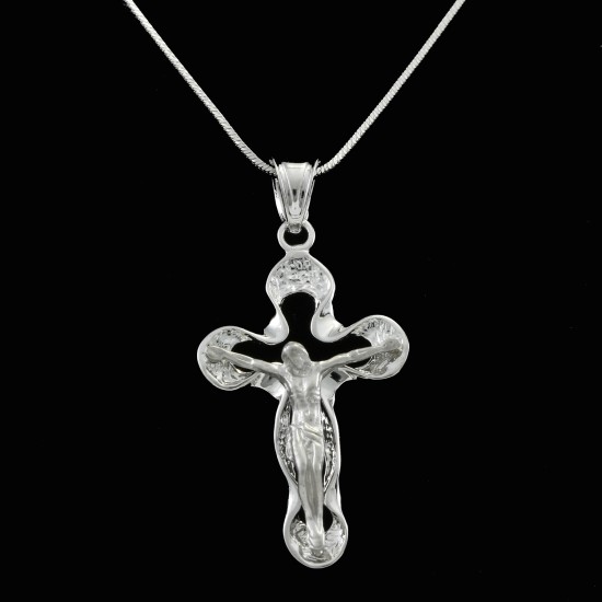Silver Cross With The christ