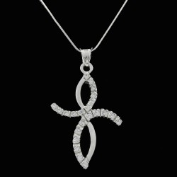 Cross With White Sapphire Stones