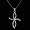 Cross With White Sapphire Stones