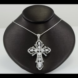 Cross With White Sapphire Stones