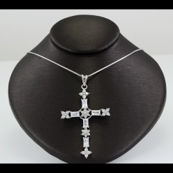 Cross With White Sapphire Stones