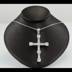 Cross With White Sapphire Stones