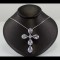 Cross With Tear Drop Amethyst Stones