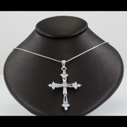 Cross With Multi Color Stones