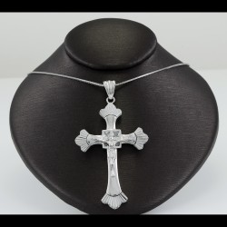 Cross With White Sapphire Stones
