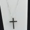 Cross With Black Sapphire Stones