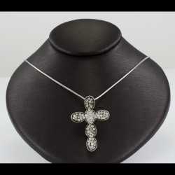 Cross With White Sapphire Stones