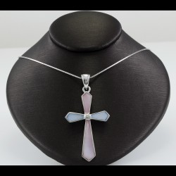 Cross With Multi Color Mother Of Pearl