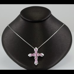 Cross With Rose Quartz Stones