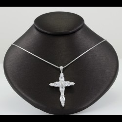 Cross With White Sapphire Stones