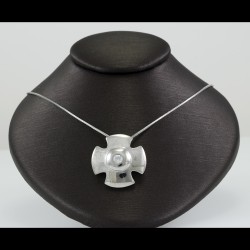 Cross With White Sapphire Stone