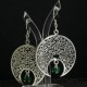 Filigree Dangle Arabic Style Earring With Green Jade