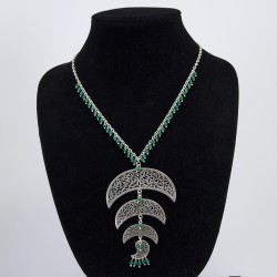 Jade With Filigree Arabic Style Necklace 