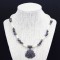 Freshwater White And Enhanced Black Pearl Necklace With Arabic Oxidized Style Silver