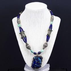Turquoise And Lapis Lazuli Handmade Necklace
