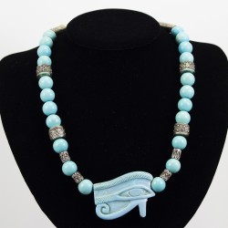 Eye Of Horus (the Egyptian God Of Protection) Turquoise Necklace
