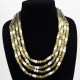 Freshwater Pearl 4 Roll With Citrine Necklace And Bedouin Oxidized Silver