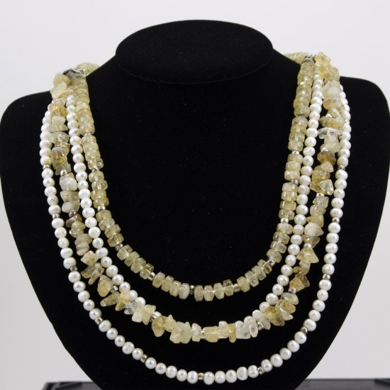Freshwater Pearl And Citrine Necklace