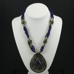 Vintage Sinai Bedouin Genuine Lapis Lazuli And Turquoise Necklace