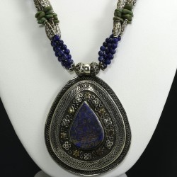 Vintage Sinai Bedouin Genuine Lapis Lazuli And Turquoise Necklace