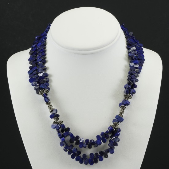 Lapis Lazuli Necklace With Oxidized Silver