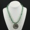 Green Jade Necklace With Vintage Arabic Style Silver